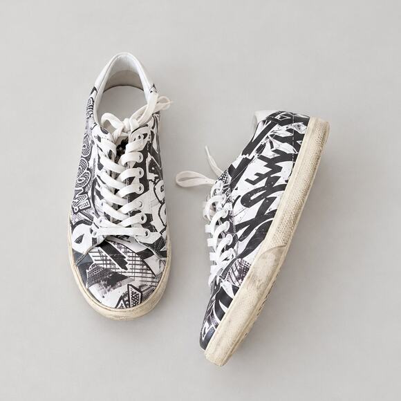 Celine Shoes - Celine x Christian Marclay Triomphe Leather Low Top Lace Up Sneakers EU 37 US7